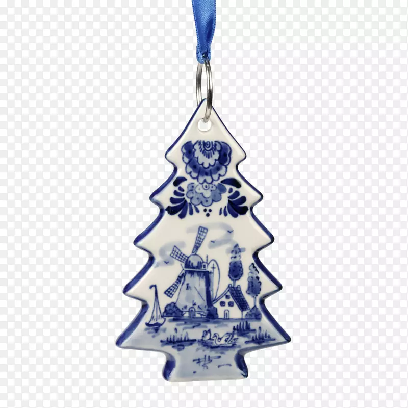 圣诞装饰品钴蓝色圣诞树魅力和吊坠-街道树