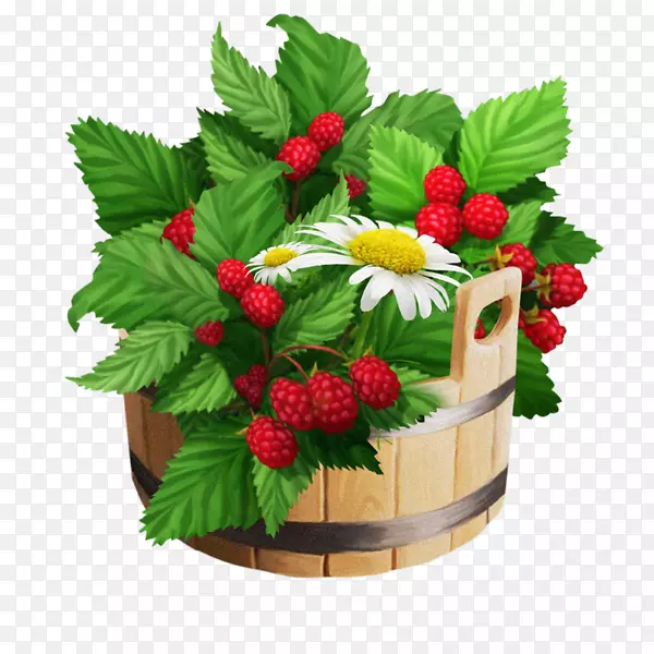 草莓覆盆子装饰边瓦伦耶剪贴画-草莓