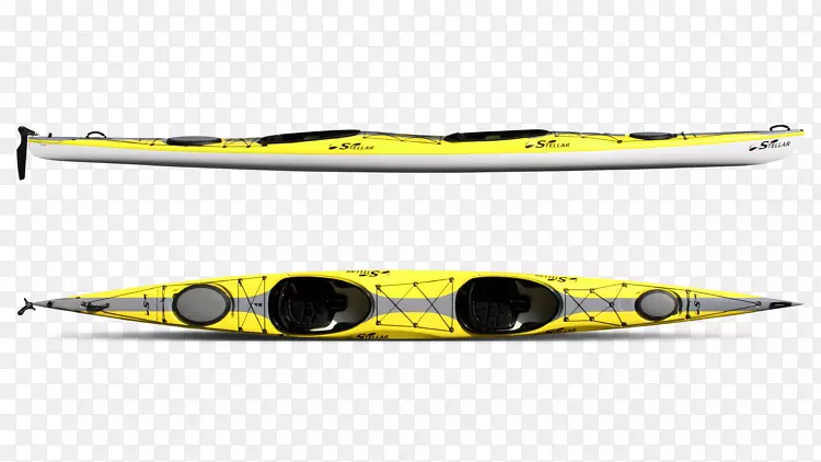独木舟钓鱼坐上船冲浪滑雪板黄色条纹