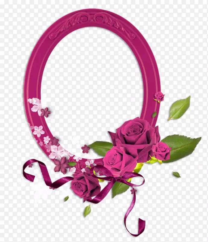 花画框花园玫瑰粉红色花