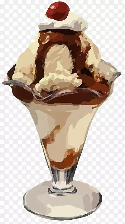 圣代冰淇淋锥巧克力冰激凌夫人冰淇淋