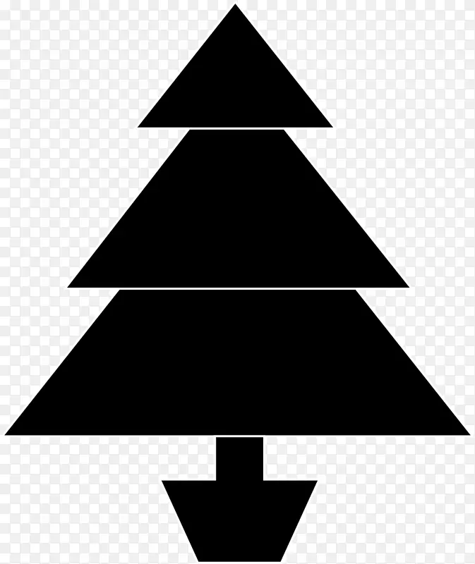 圣诞圣诞树圣诞老人-树黑白