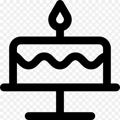白线剪贴画-生日蛋糕图标