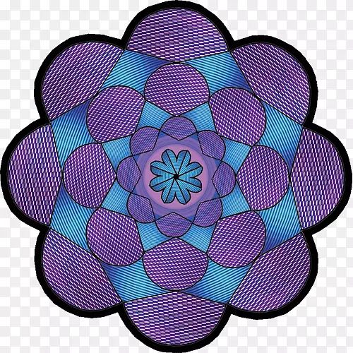 向下狗瑜伽中心重叠圆圈网格神圣几何学曼达拉瑜伽