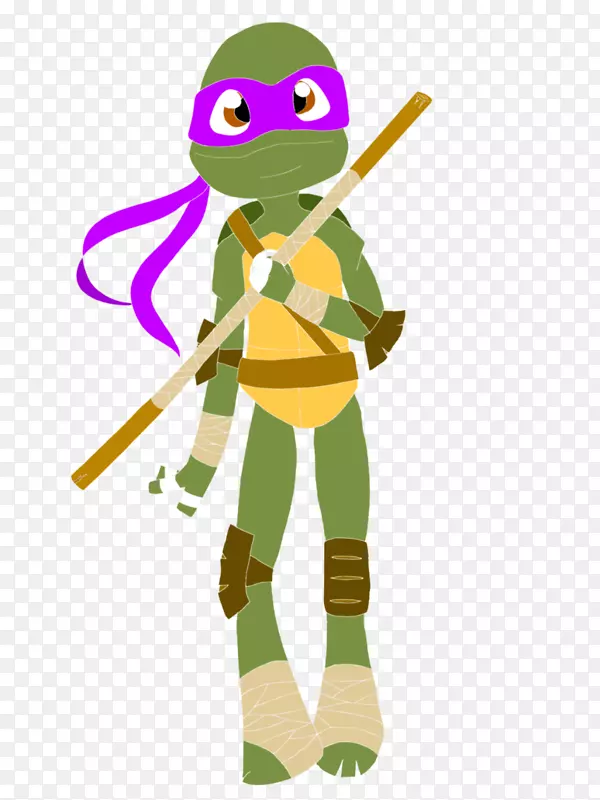 变异型忍者海龟多纳泰罗画绿海龟