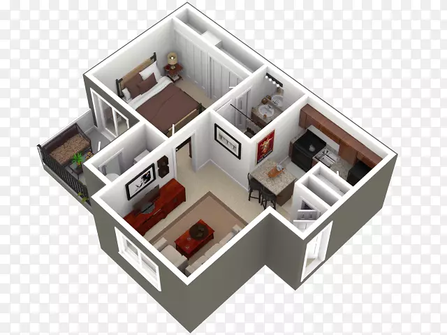 平面图房屋平面图公寓三维平面图