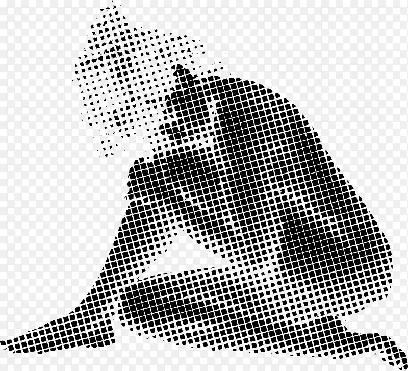绘画剪贴画-女坐