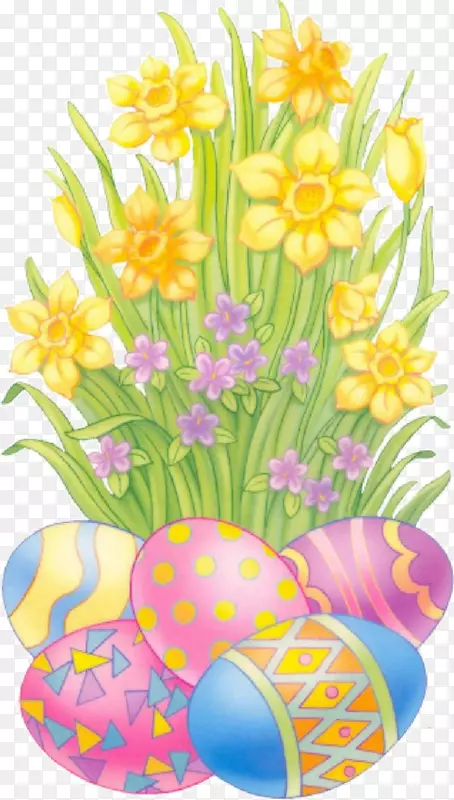 复活节彩蛋复活节兔子复活节篮子剪贴画-复活节