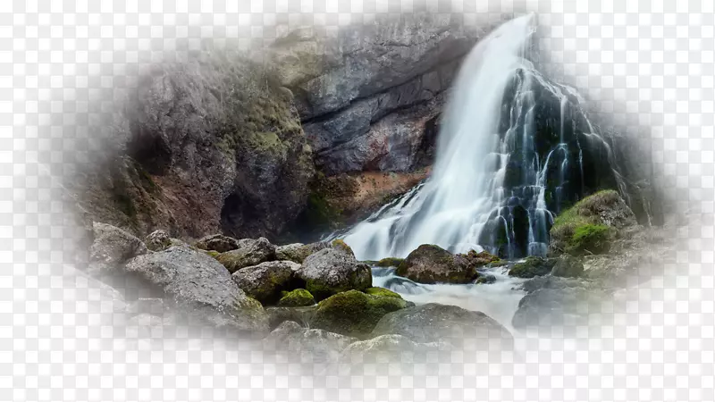 瀑布自然风光溪水