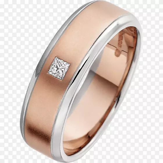 结婚戒指钻石公主切割银戒指