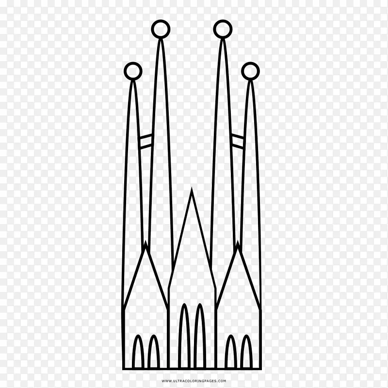 Sagrada Família绘制着色书线艺术-Sagrada Familia
