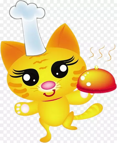 胡须猫厨师剪贴画-厨师卡通