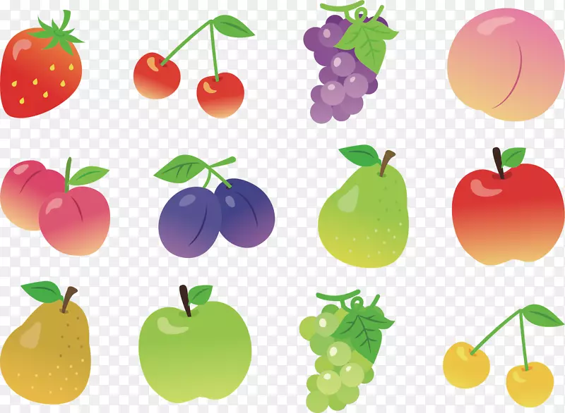 苹果素食菜樱桃蔬菜夹艺术-水果收藏