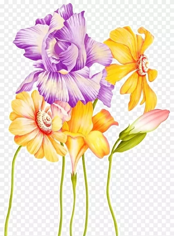 花卉设计切花水彩画桌面壁纸-花