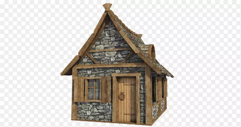中世纪茅屋建筑-房屋