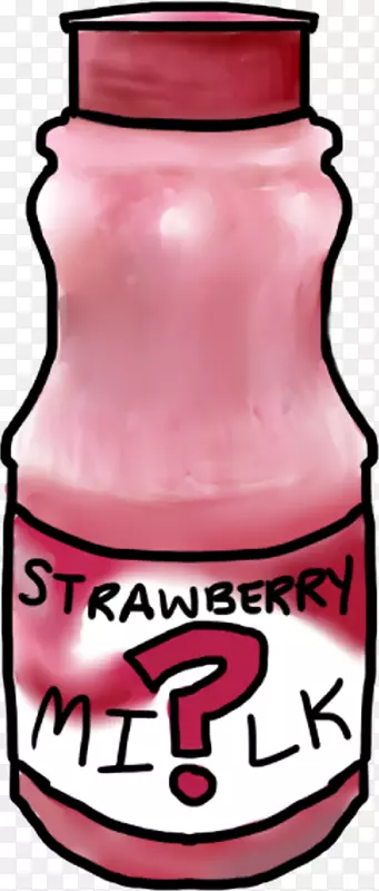 水瓶粉红m剪贴画-草莓奶