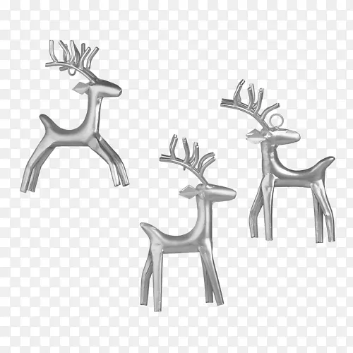 驯鹿鹿角圣诞装饰品白色驯鹿