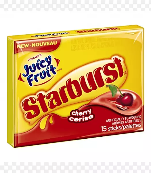 口香糖、多汁水果、星爆箭牌公司泡泡糖-嚼口香糖