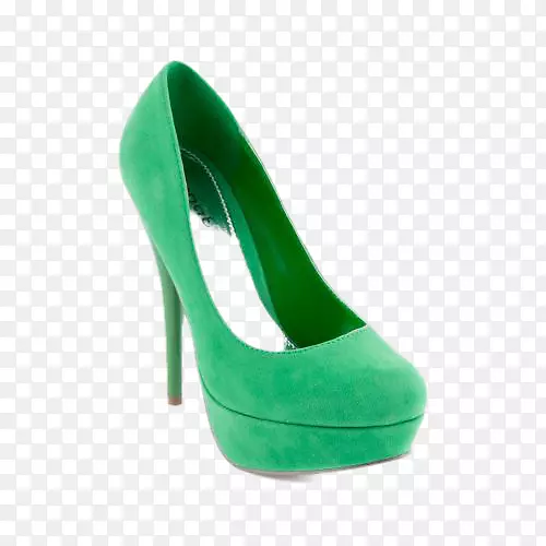 绿色绒面鞋设计