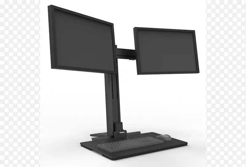 电脑显示器坐立办公桌工作站坐
