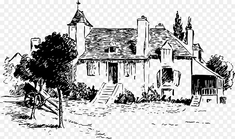 我们祖先的家在波士顿，旧英格兰，和波士顿，新英格兰的房子剪辑艺术之家。