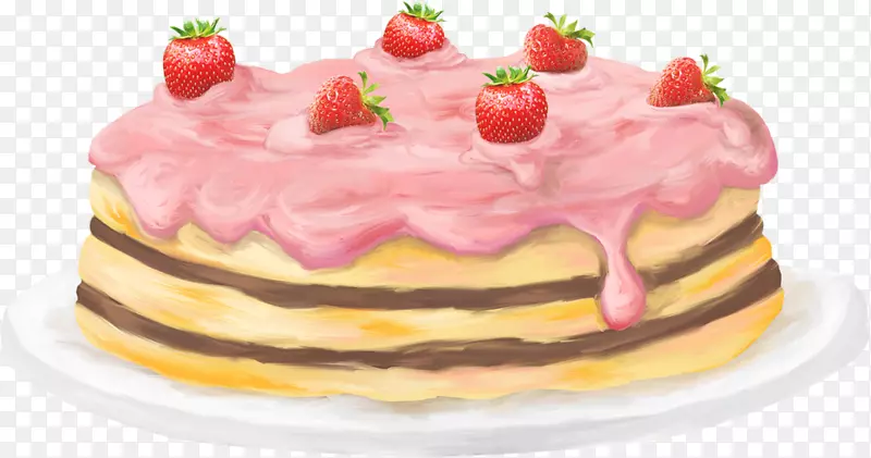 生日请柬草莓奶油蛋糕贺卡派对-生日
