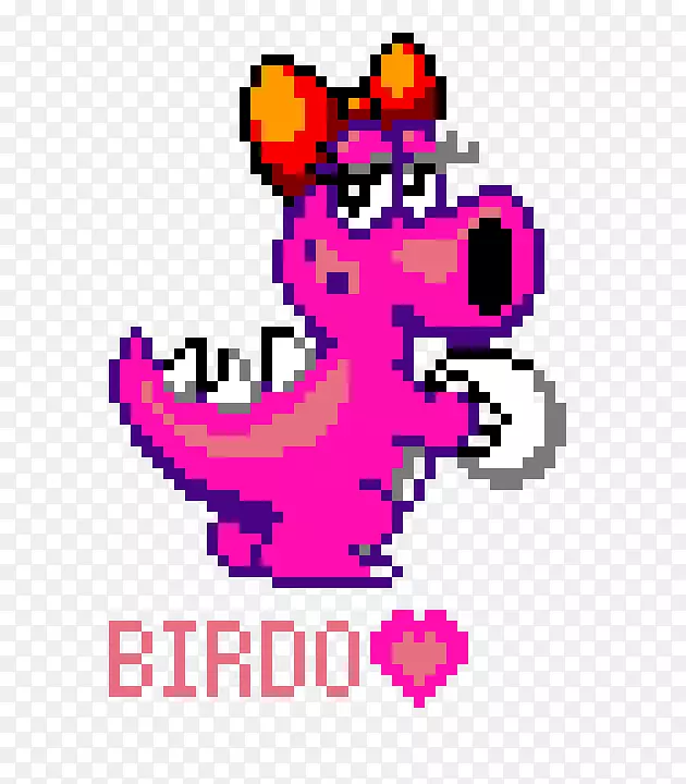 Birdo像素艺术Yoshi-Yoshi