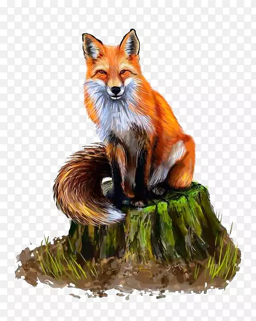 红狐绘画