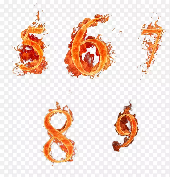火焰数字火焰字母表-火