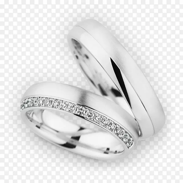 结婚戒指钻石珠宝银戒指