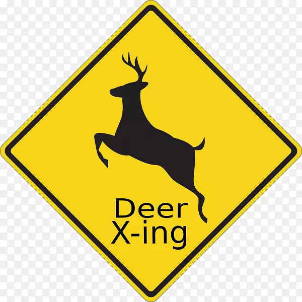 鹿交通标志警告标志麋鹿