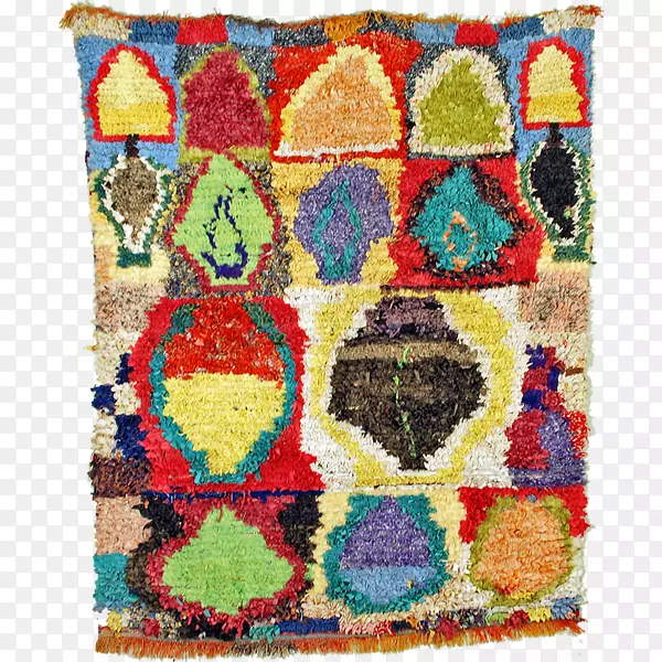羊毛针织品矩形地板.摩洛哥图案