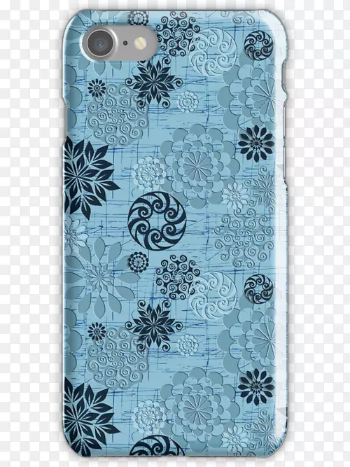 视觉艺术手机配件手机iPhone-蓝色抽象花