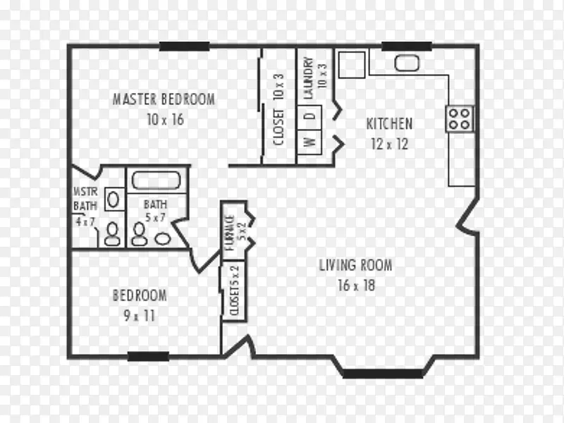 平面图，演播室，公寓，房屋，卧室-树地板