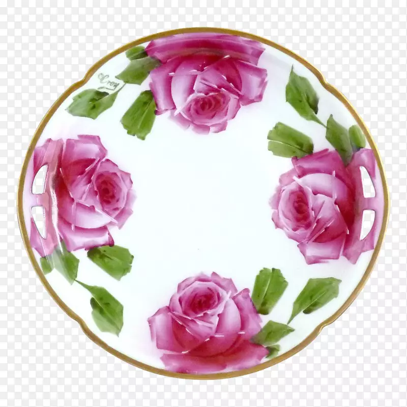 花园玫瑰花盘瓷陶