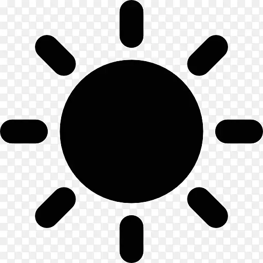 电脑图标黑色太阳符号-白色太阳