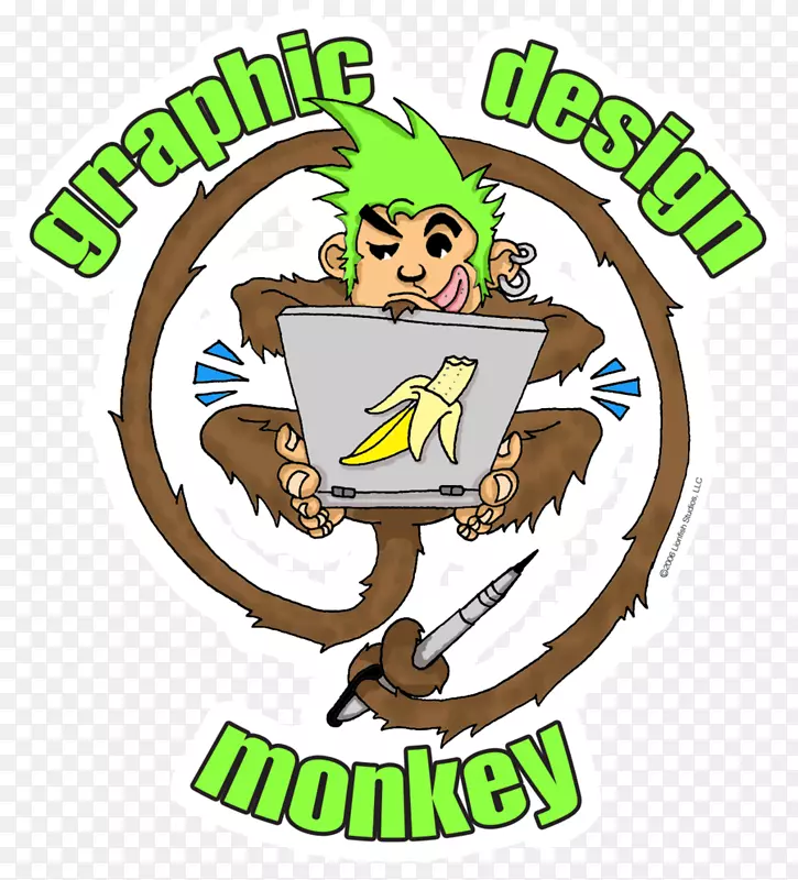 人类行为卡通标志剪辑艺术-猴子插图