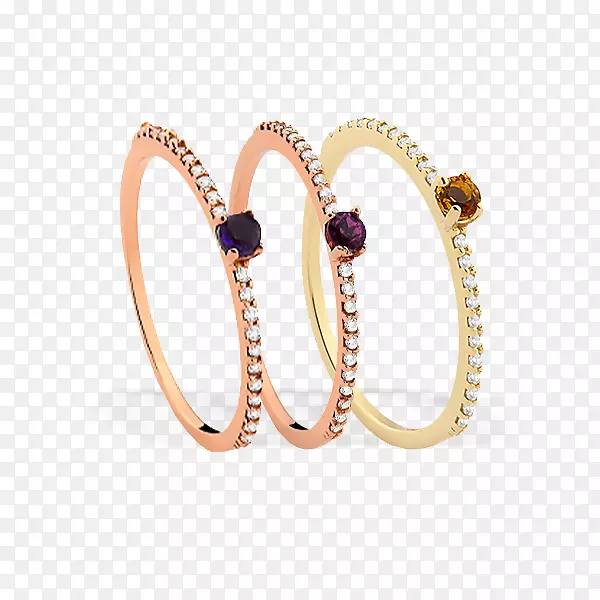 紫水晶戒指金紫色钻石戒指