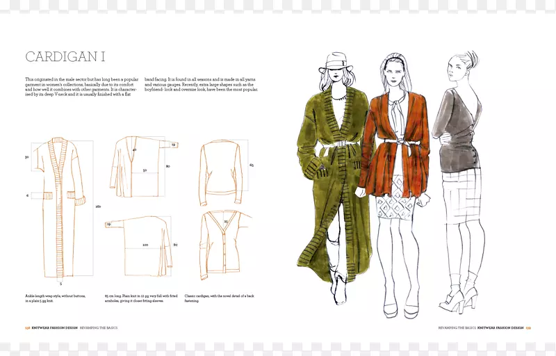 针织服装设计：绘画针织面料与服装的秘密平面设计时装插画图案时装设计创意