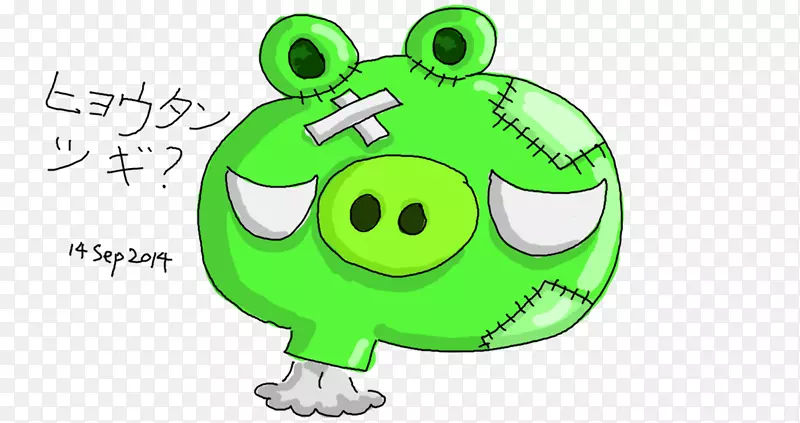 青蛙绿色剪贴画-猪画