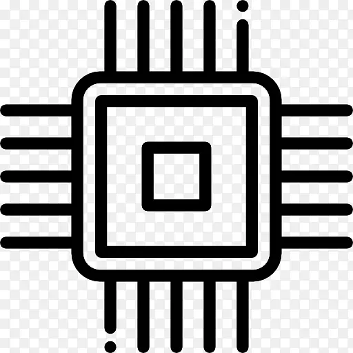 中央处理器、计算机图标、微处理器集成电路和芯片.处理器