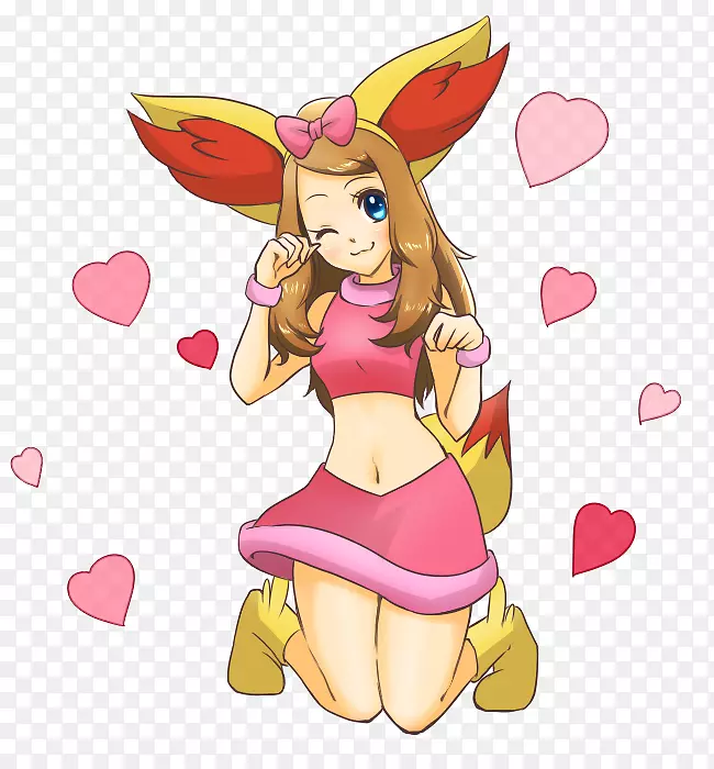 Aash Ketchum Serena Pokémon x和y pikachu-眼睛和尾巴