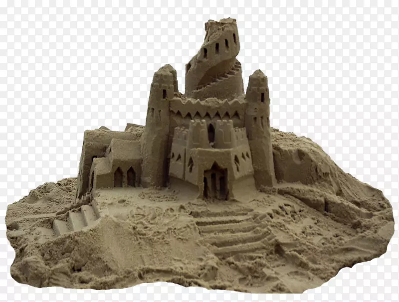 沙艺术与玩城堡雕塑沙滩-沙滩