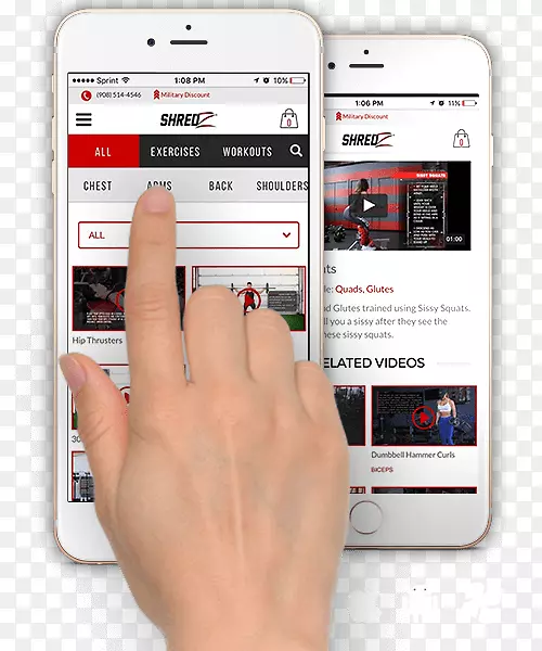 智能手机Shredz补充膳食补充多媒体-举重健美