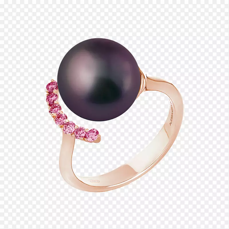 紫水晶珍珠环克拉钻石戒指