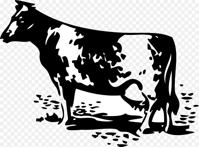 奶牛养殖场剪影牲畜.剪影