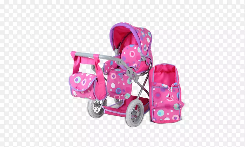 婴儿运输娃娃婴儿车玩具-粉红色飞溅