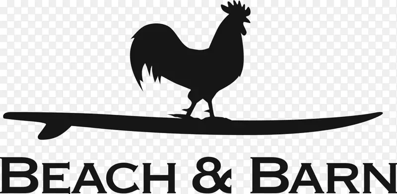 斯科特农场和家庭公鸡家禽标志-冲浪海滩