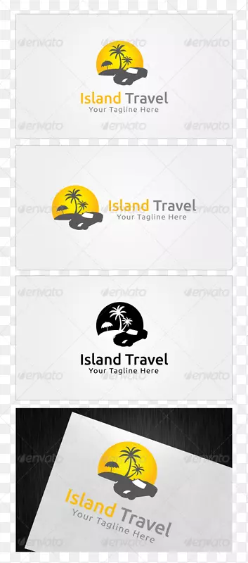 徽标互联网无线电平面设计纸-度假岛