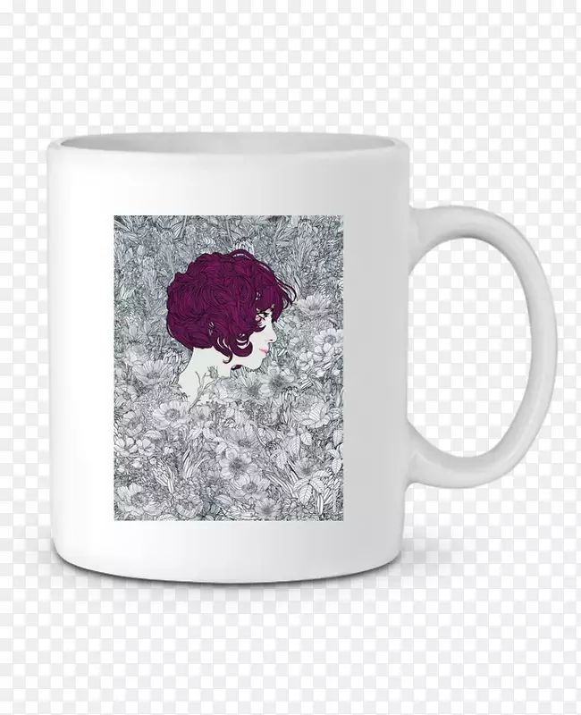 咖啡杯手提包紫色杯
